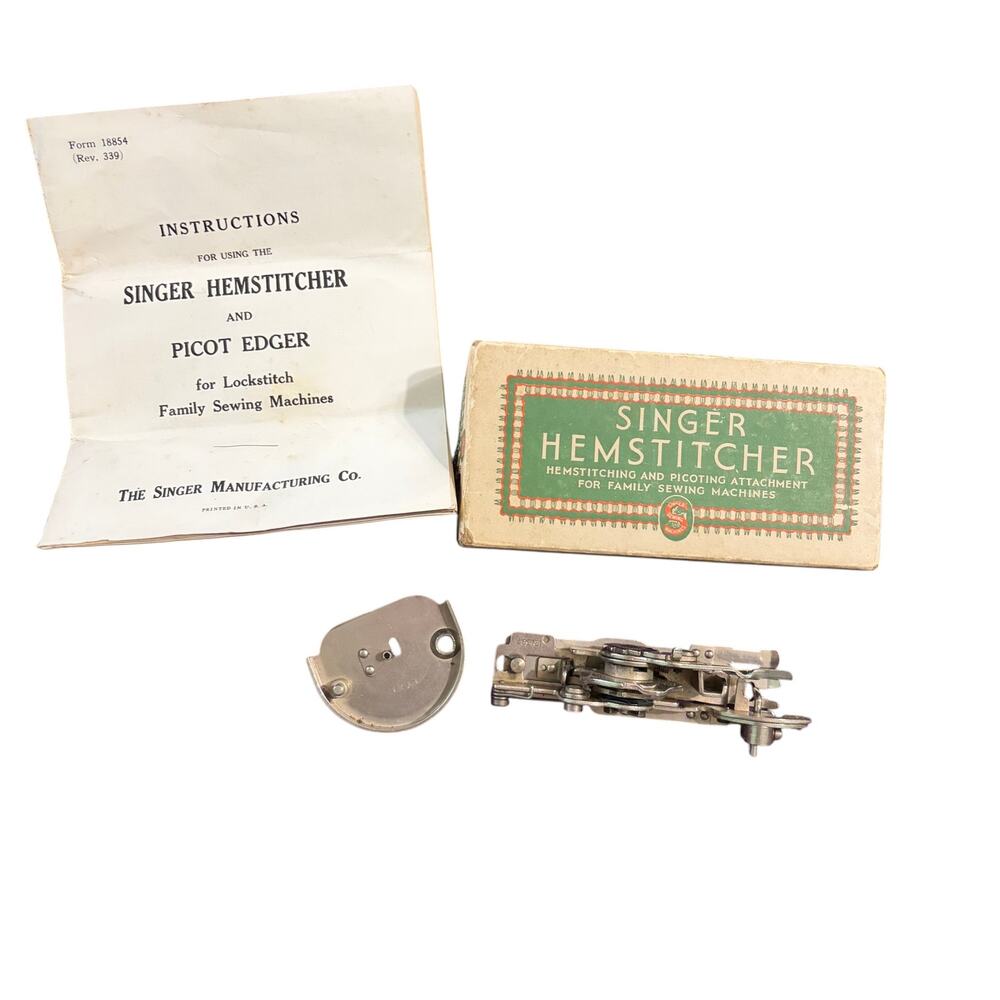 Vtg Singer Hemstitcher and Picot Edger 121387 Sewing Machine Attachment